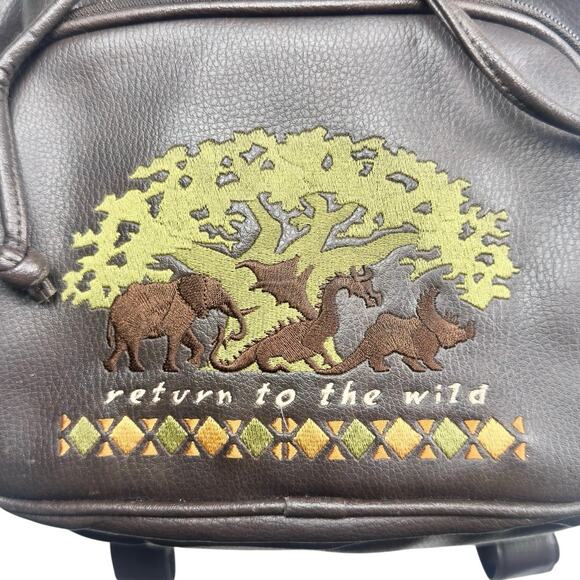 Disney | Women | Vtg 90s-00s Animal Kingdom Tree Of Life Faux Leather Backpack main image 11
